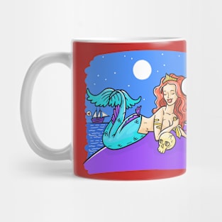 Mermaid Skull Ship Mug